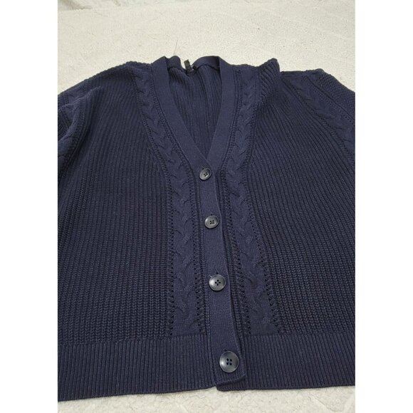 Talbots Womens Navy Blue Button Front Cardigan V Neck Long Sleeve Size 2X NWT - Picture 6 of 9